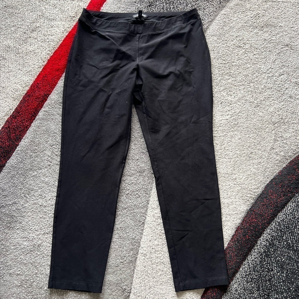 Eileen Fisher Black Knit Stretch Pull On Pants